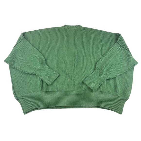 Free People Easy Street Tunic Sweater Size Small Green Knit Crewneck Oversized - Picture 2 of 9